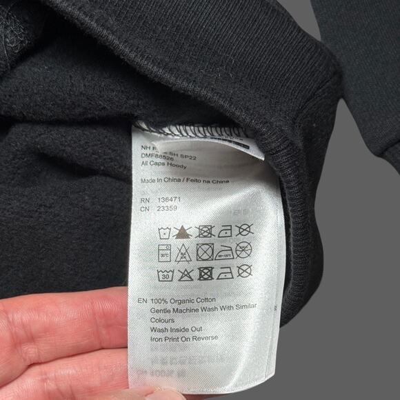 Deus Ex Machina All Caps Hoodie Black Size M Organic Cotton NWT - Picture 3 of 6